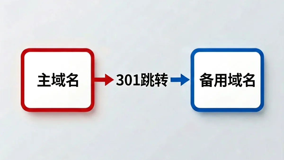 俺去也官网域名备用地址切换流程示意图，展示主域与备用域之间的跳转关系